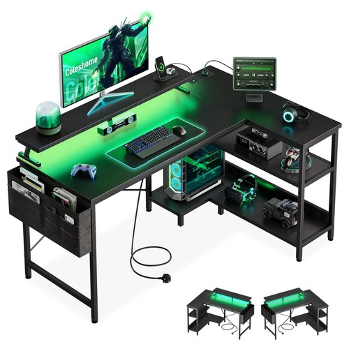 Shaped gaming desk with - shaped,